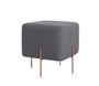 Atelier Del Sofa Puf Bohemio Gris Oscuro con Patas de Hierro Recubiertas de Cobre